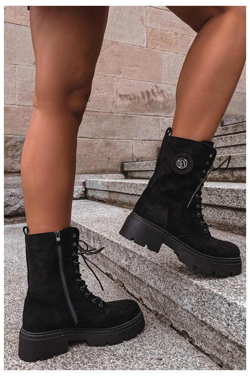 Soojad mustad naiste ankle saapad kunstsuede Livela