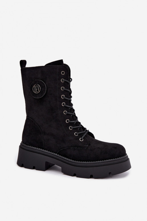 Soojad mustad naiste ankle saapad kunstsuede Livela