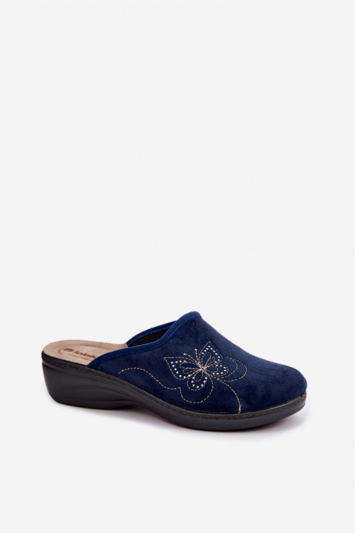 Tumedat sinised naiste sussid tikanditega Inblu LY000119