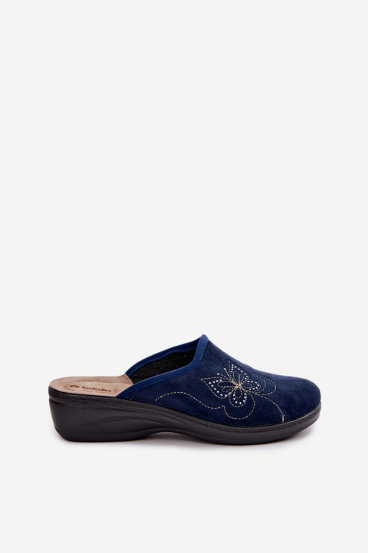 Tumedat sinised naiste sussid tikanditega Inblu LY000119