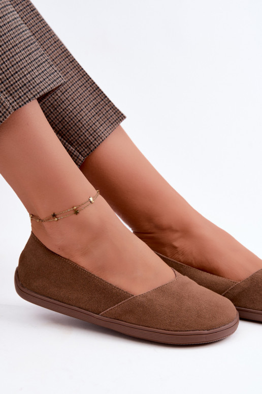 Barefoot ballet flats kunstsuede pruunis värvuses Mirelia