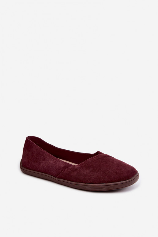 Burgundia värvi naiste baleriinad kunstsuede Mirelia
