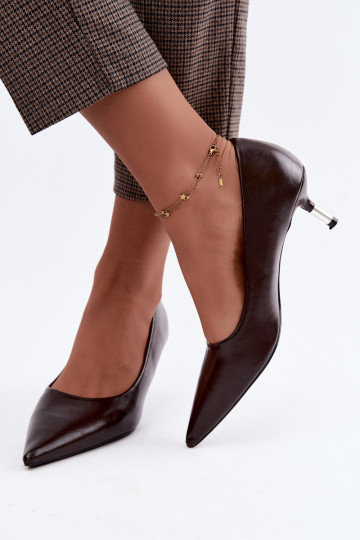 Madala kontsaga kingad šokolaadi värvuses Pelina 2
