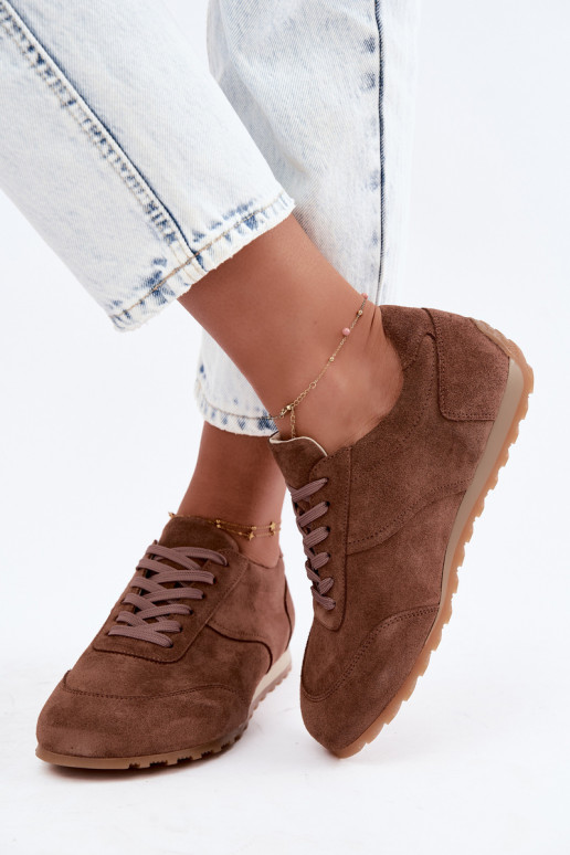 Barefoot tennised kunstsuede pruuni värvuses Zazoo N1422
