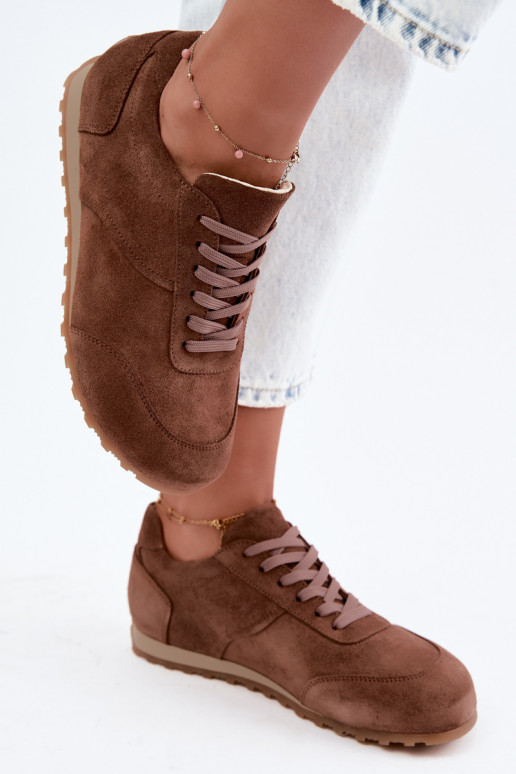 Barefoot tennised kunstsuede pruuni värvuses Zazoo N1422