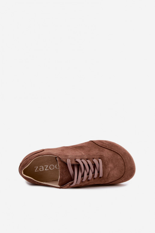 Barefoot tennised kunstsuede pruuni värvuses Zazoo N1422