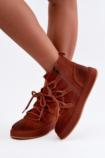 Kunstsuede soojaid ankle boots Artiker punase juuksevärviga