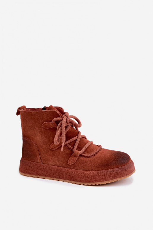 Kunstsuede soojaid ankle boots Artiker punase juuksevärviga