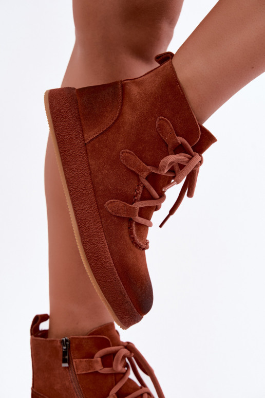 Kunstsuede soojaid ankle boots Artiker punase juuksevärviga