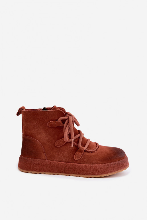 Kunstsuede soojaid ankle boots Artiker punase juuksevärviga