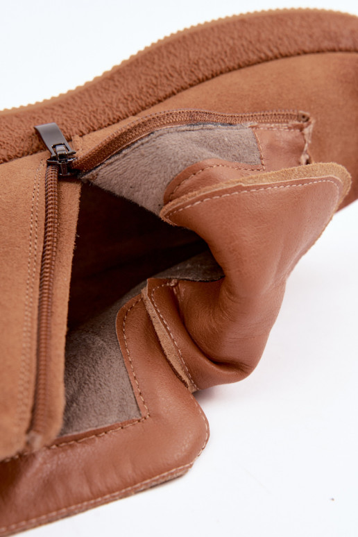 Kunstsuede soojaid ankle boots Artiker pruuni värviga