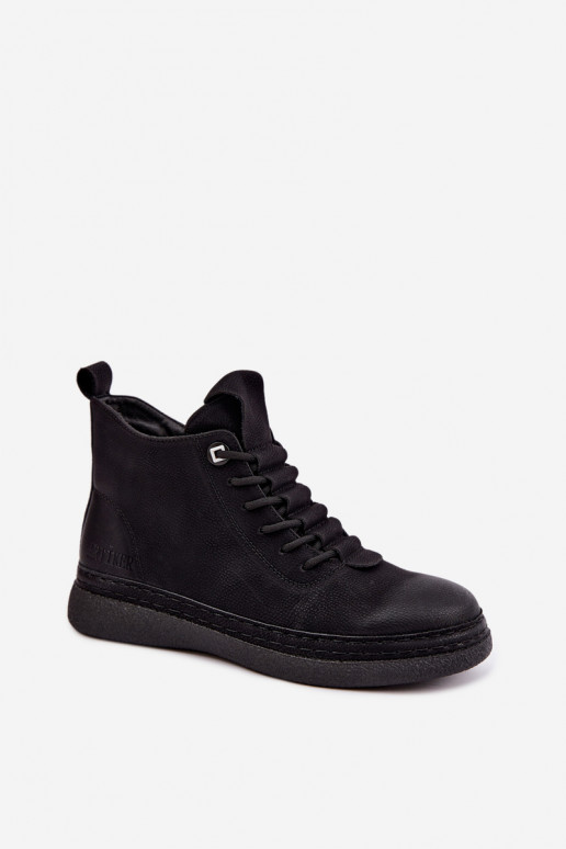 Kunstnahast soojaid ankle boots Artiker musta värviga