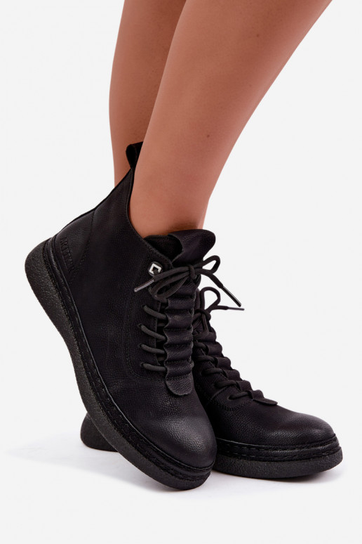 Kunstnahast soojaid ankle boots Artiker musta värviga