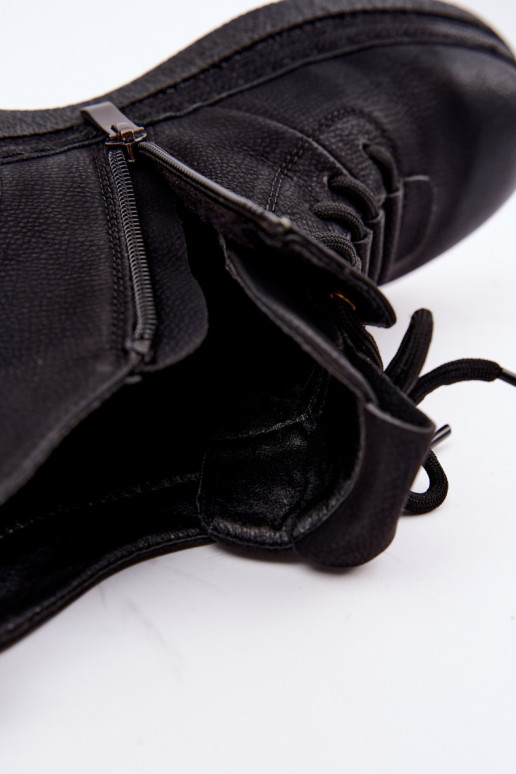 Kunstnahast soojaid ankle boots Artiker musta värviga