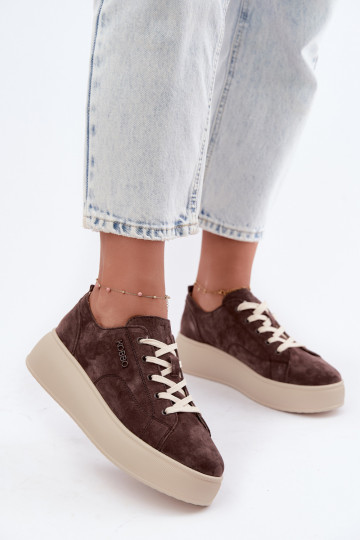 Pealhk seemisnakhsed Sneakers tüüpi jalanõud platvormiga Kobbo 41535 Czekoladosissee 2