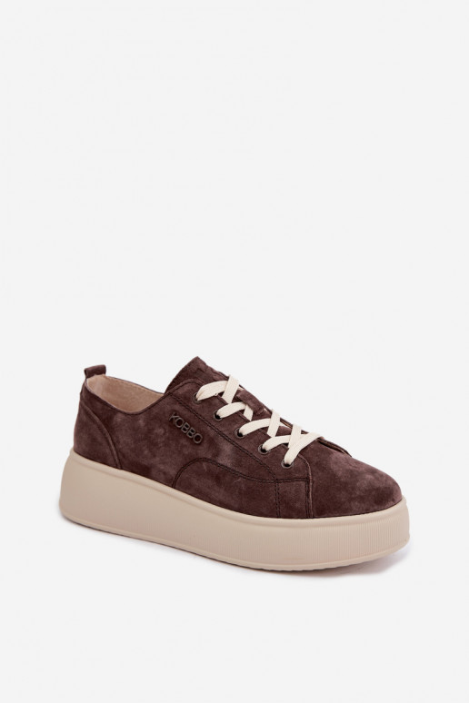 Pealhk seemisnakhsed Sneakers tüüpi jalanõud platvormiga Kobbo 41535 Czekoladosissee