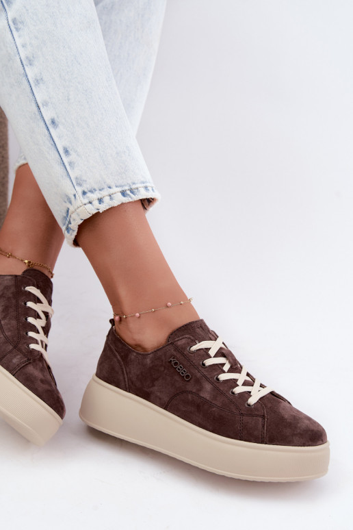 Pealhk seemisnakhsed Sneakers tüüpi jalanõud platvormiga Kobbo 41535 Czekoladosissee