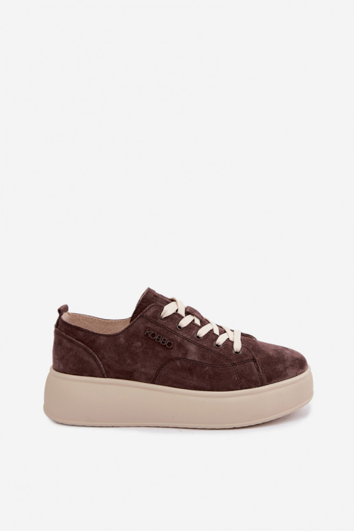 Pealhk seemisnakhsed Sneakers tüüpi jalanõud platvormiga Kobbo 41535 Czekoladosissee