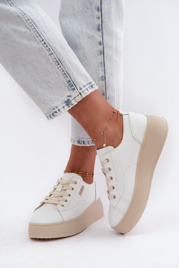 Pealhk Sneakers tüüpi jalanõud platvormiga Kobbo 41535 valget värvi 2