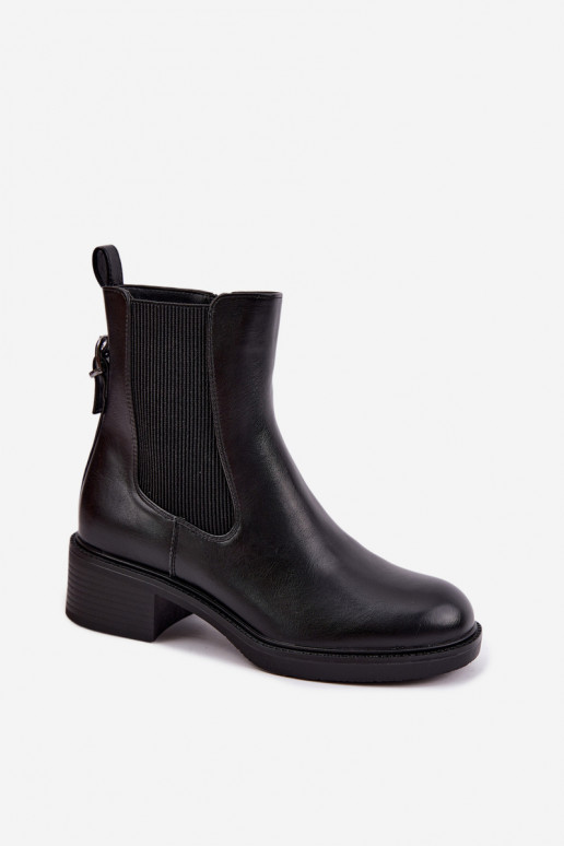 Soojad mustad naiste ankle boots madala konts Sergio Leone BT-04