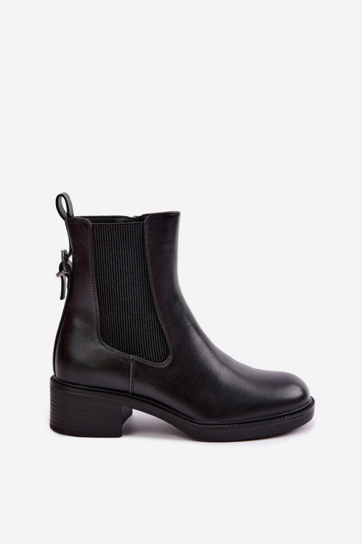 Soojad mustad naiste ankle boots madala konts Sergio Leone BT-04