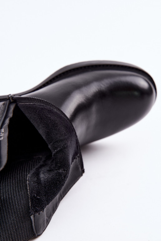 Soojad mustad naiste ankle boots madala konts Sergio Leone BT-04