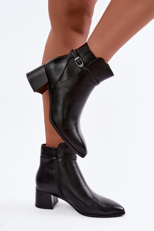 Soojad mustad naiste ankle boots konts ja konksudega Sergio Leone BT-33