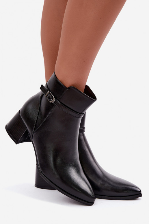 Soojad mustad naiste ankle boots konts ja konksudega Sergio Leone BT-33