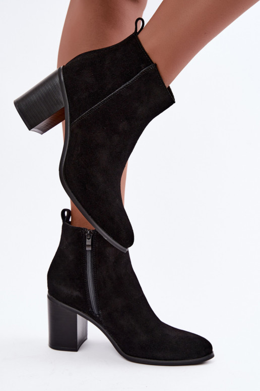 Mustad kunstsuede ankle boots sooja voodriga Sergio Leone BT-49-S