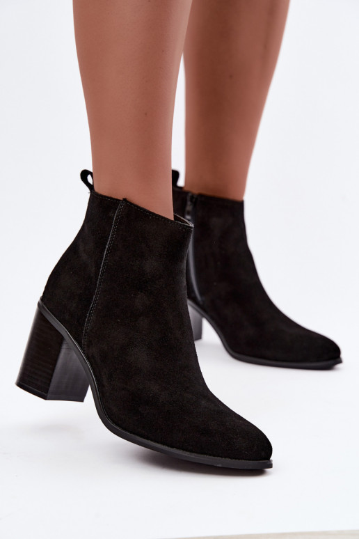 Mustad kunstsuede ankle boots sooja voodriga Sergio Leone BT-49-S