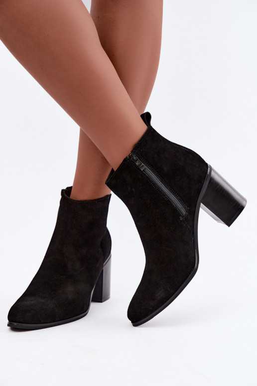 Mustad kunstsuede ankle boots sooja voodriga Sergio Leone BT-49-S