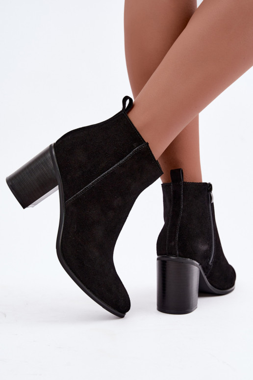 Mustad kunstsuede ankle boots sooja voodriga Sergio Leone BT-49-S