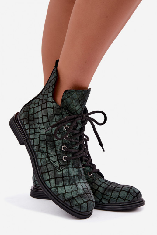 Rohelised nahast soojad ankle boots laiad konts Artiker 55C1325