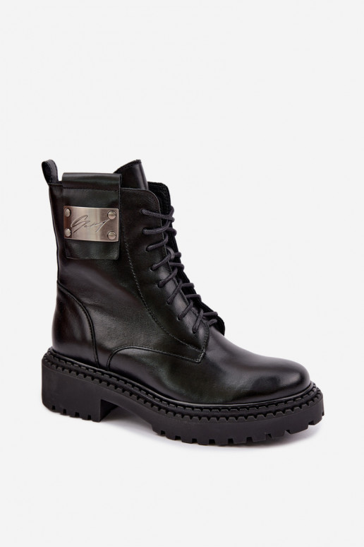 Naise soojaid ankle boots dekoratiivsete detailidega Zazoo 60574 mustas värvuses