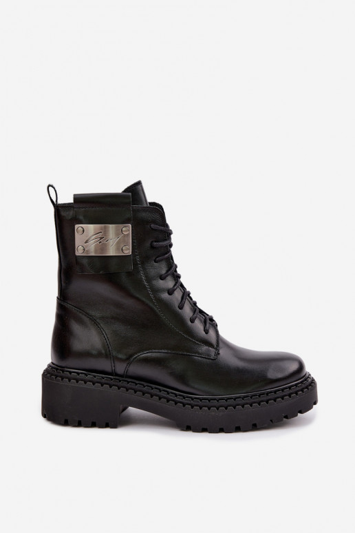 Naise soojaid ankle boots dekoratiivsete detailidega Zazoo 60574 mustas värvuses