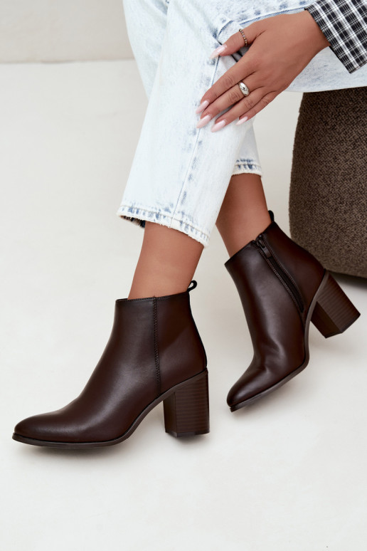 Naise soojaid ankle boots soojustusega Sergio Leone BT-50-S šokolaadi värvuses