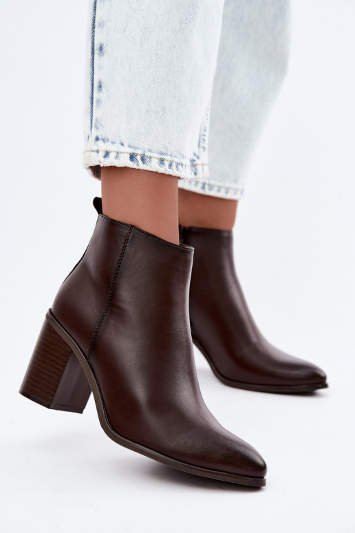 Naise soojaid ankle boots soojustusega Sergio Leone BT-50-S šokolaadi värvuses