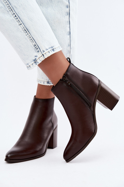 Naise soojaid ankle boots soojustusega Sergio Leone BT-50-S šokolaadi värvuses
