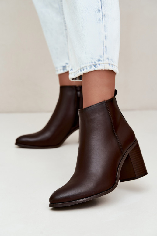 Naise soojaid ankle boots soojustusega Sergio Leone BT-50-S šokolaadi värvuses