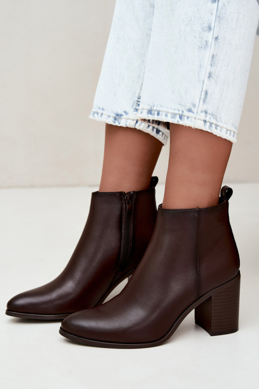 Naise soojaid ankle boots soojustusega Sergio Leone BT-50-S šokolaadi värvuses