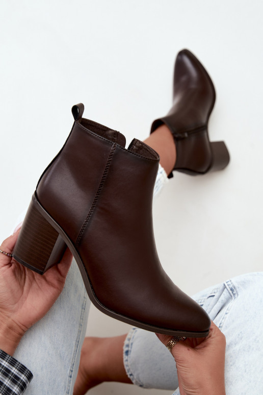 Naise soojaid ankle boots soojustusega Sergio Leone BT-50-S šokolaadi värvuses