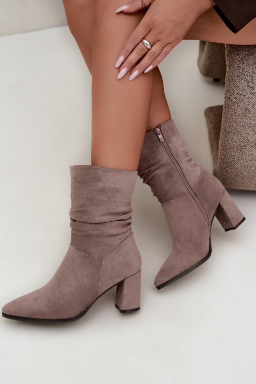 Naise soojaid ankle boots lokkis ülemise osaga Dalessia savi värvuses