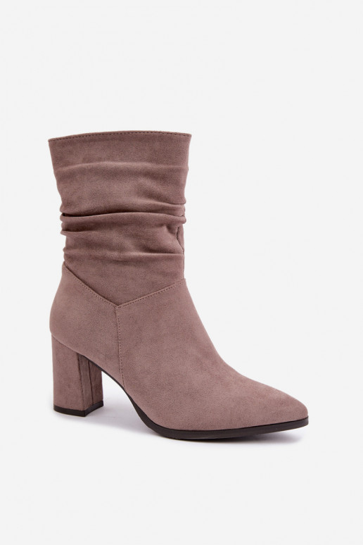 Naise soojaid ankle boots lokkis ülemise osaga Dalessia savi värvuses