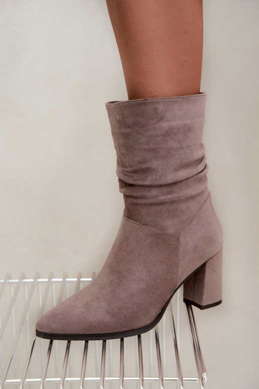 Naise soojaid ankle boots lokkis ülemise osaga Dalessia savi värvuses