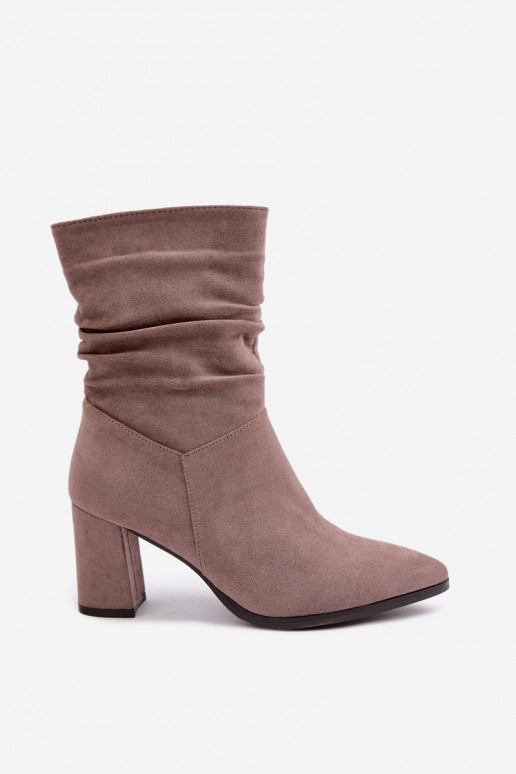 Naise soojaid ankle boots lokkis ülemise osaga Dalessia savi värvuses