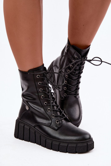 Naise soojaid platvormiga ankle boots T.Sokolski AN Z26-160 mustas värvuses