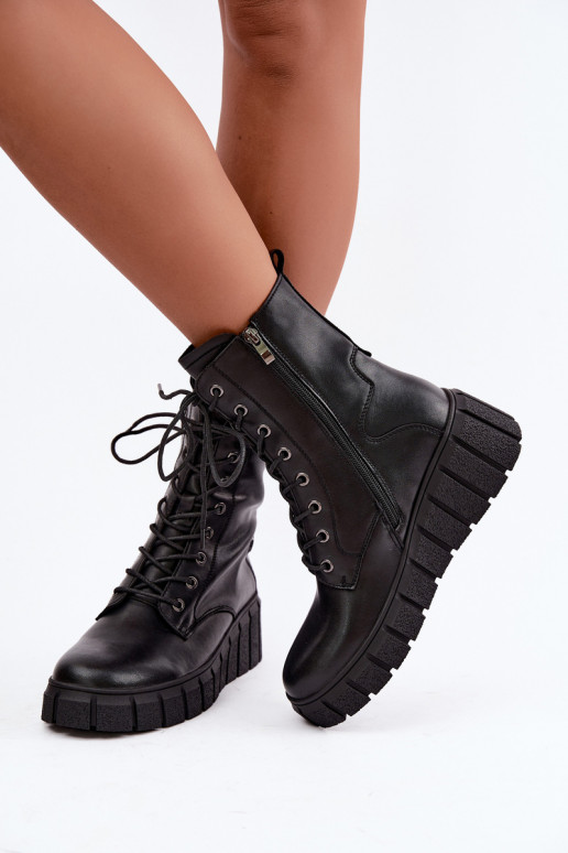 Naise soojaid platvormiga ankle boots T.Sokolski AN Z26-160 mustas värvuses