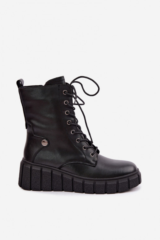 Naise soojaid platvormiga ankle boots T.Sokolski AN Z26-160 mustas värvuses