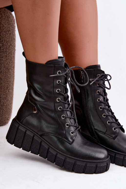 Naise soojaid platvormiga ankle boots T.Sokolski AN Z26-160 mustas värvuses