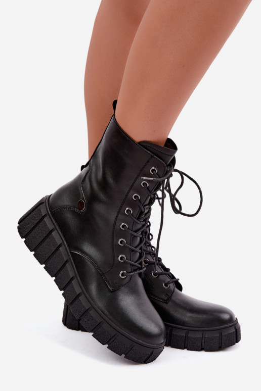 Naise soojaid platvormiga ankle boots T.Sokolski AN Z26-160 mustas värvuses